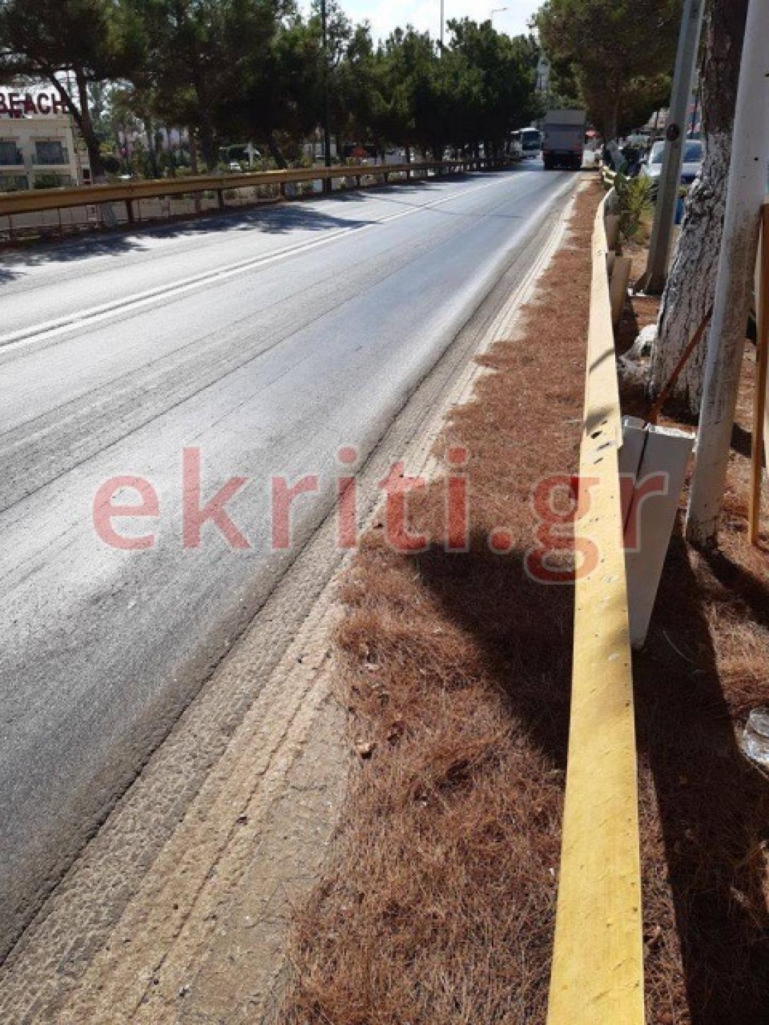 Αυτή την απαράδεκτη εικόνα παρουσιάζει ο δρόμος της Χερσονήσου.