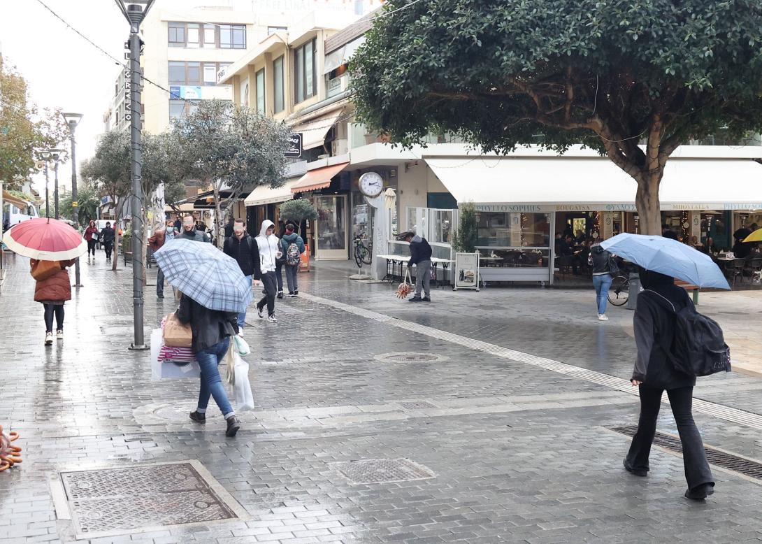 κέντρο Ηρακλείου - βροχή