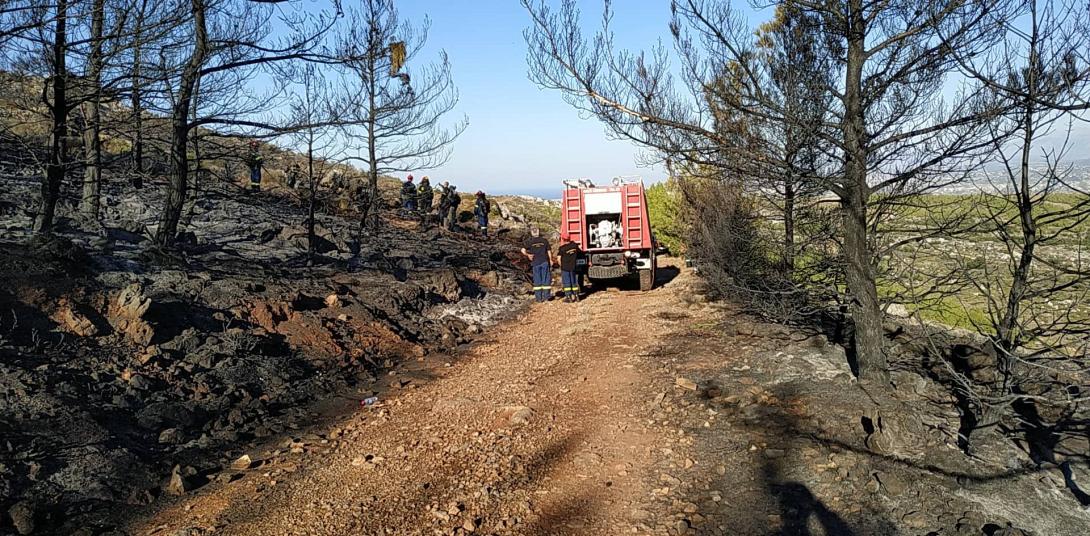 Μεγάλη μάχη των πυροσβεστών στην Κέρη για να ελέγξουν τη φωτιά