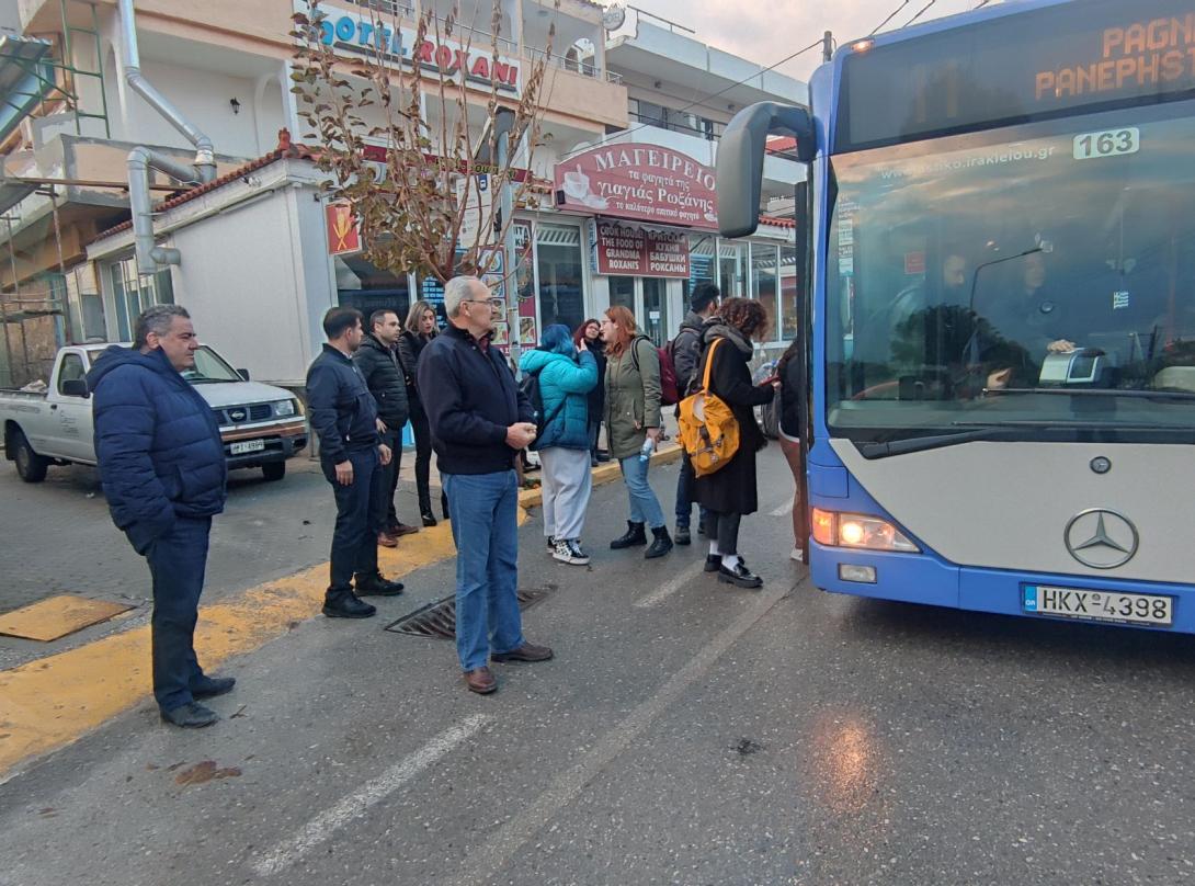 νέα λεωφορειακή γραμμή Αμμουδάρα – Γάζι – Κολυβάς- Πανεπιστήμιο Κρήτης – ΠΑΓΝΗ