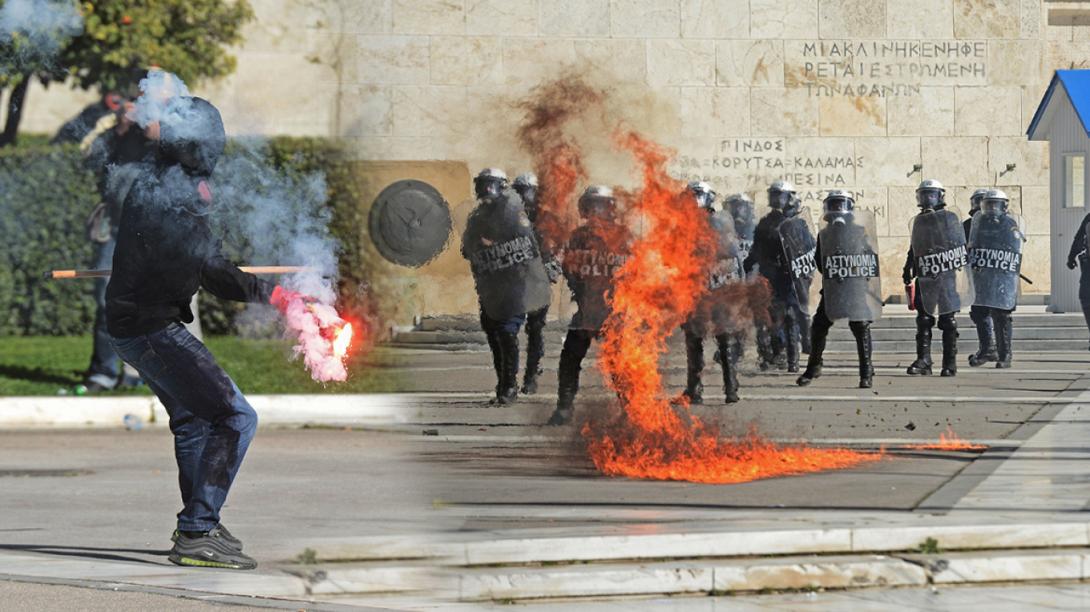 Σύνταγμα επεισόδια κουκουλοφόροι