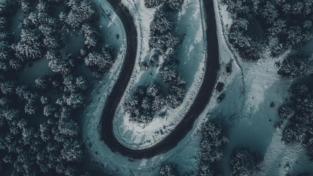 Παρνασσός δρόμος χιόνια drone