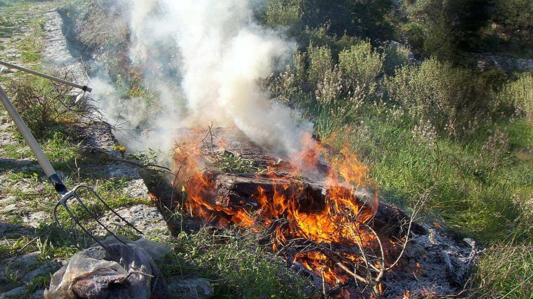 καύση υπολειμμάτων καλλιέργειας 