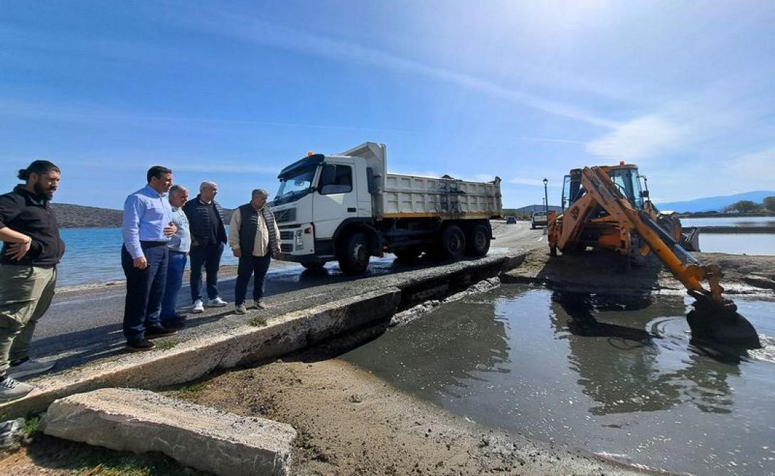 διάνοιξη του καναλιού στις Αλυκές της Ελούντας