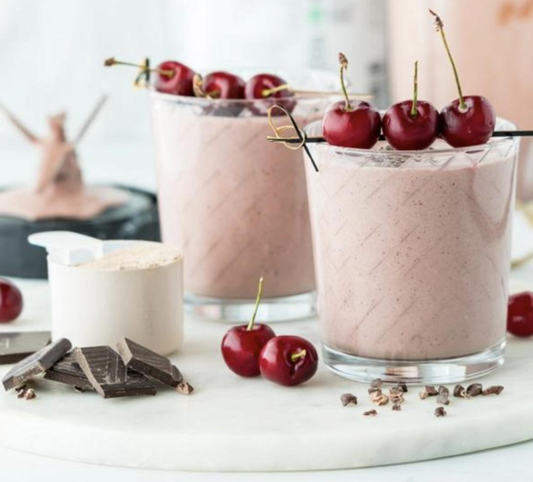 milkshake, κεράσια, σοκολάτα