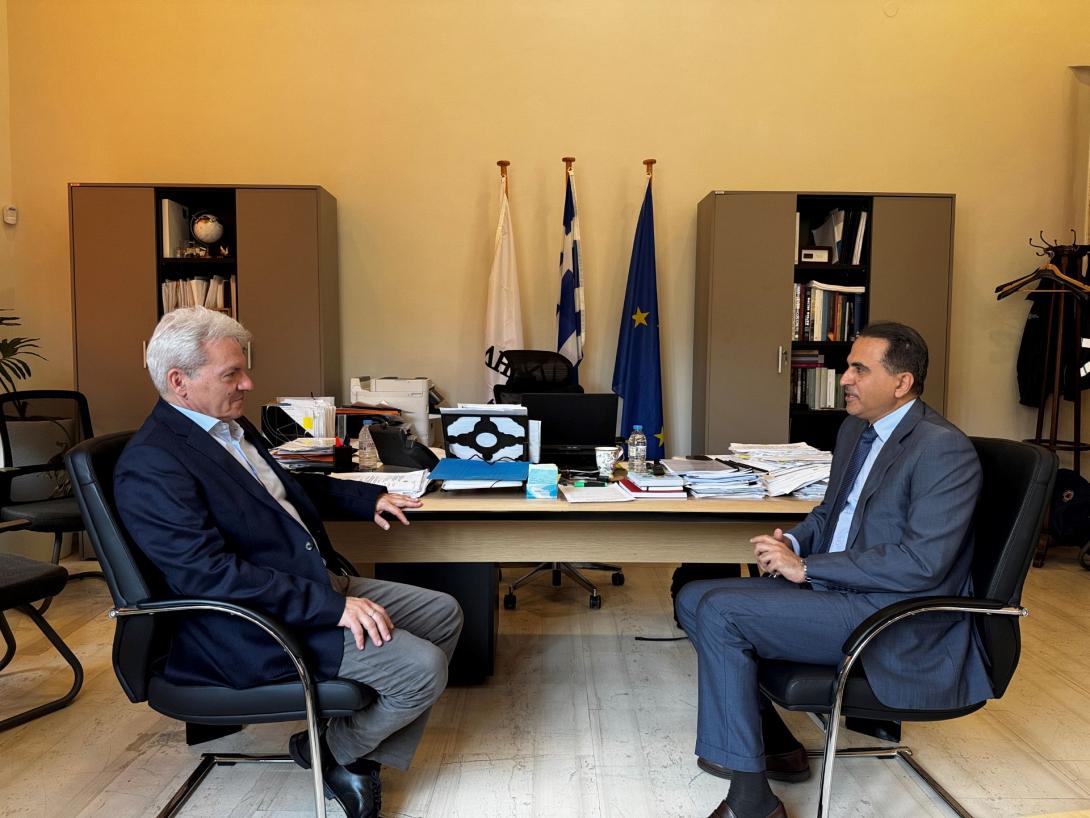 Ο Αλέξης Καλοκαιρινός με τον Πρέσβη του Κατάρ 