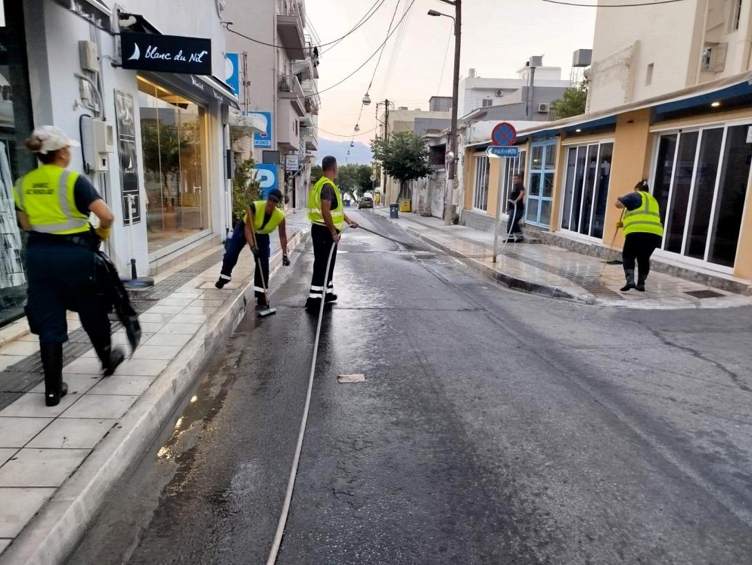 αγιος νικολαος πλύσιμο δρόμων