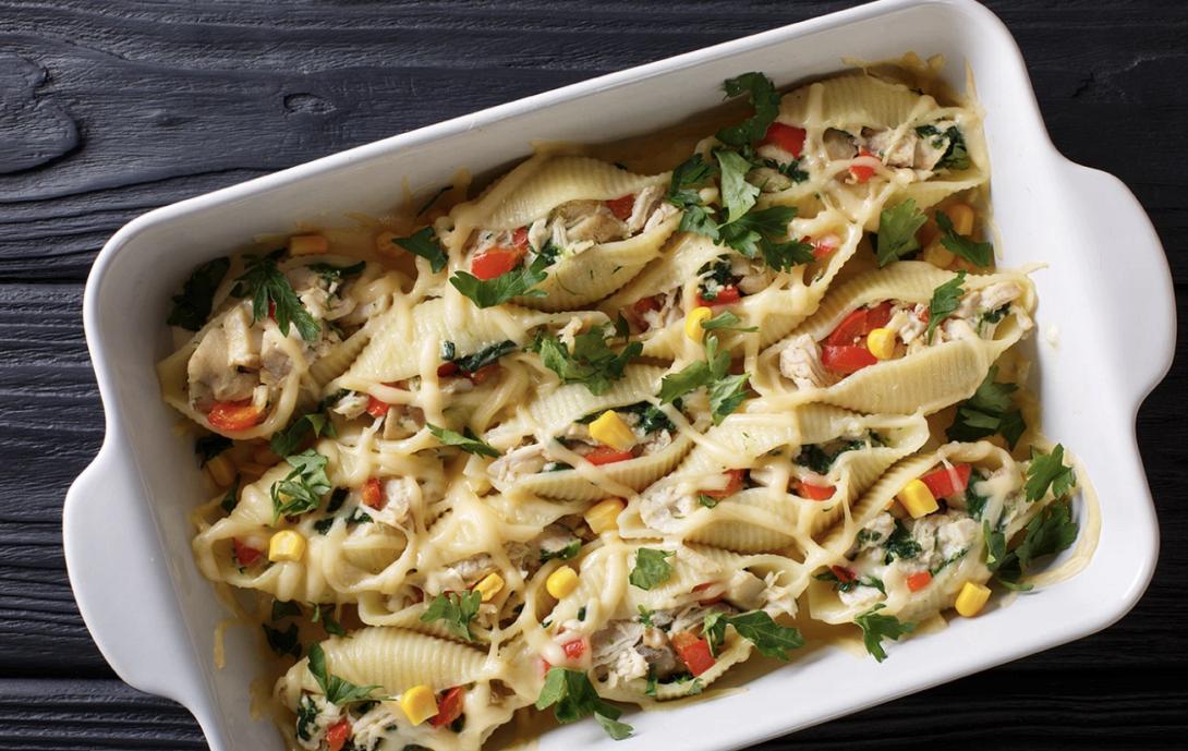 κοχύλια, λαχανικά