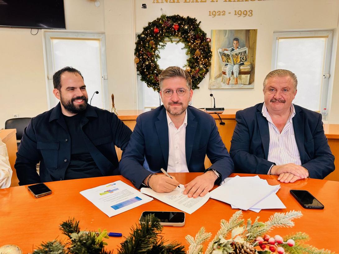 Μενέλαος Μποκέας υπέγραψε τη σύμβαση για το Αντιπλημμυρικό Έργο της Ελευθερίου Βενιζέλου