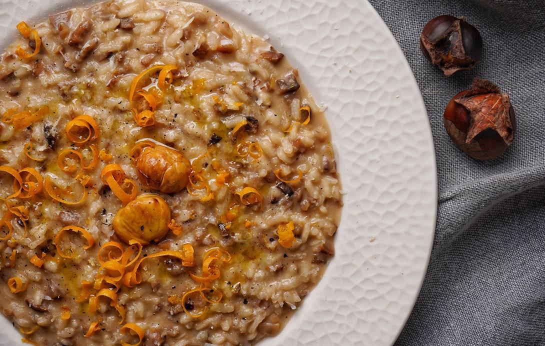 ριζότο, κάστανα