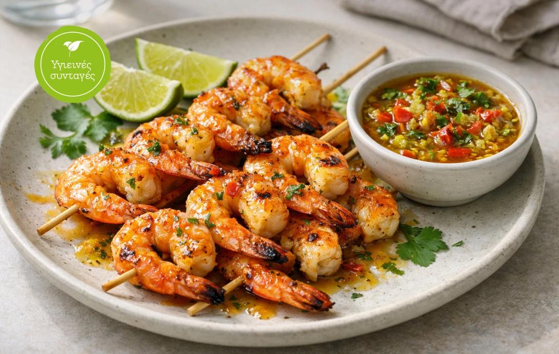 καλαμάκια, γαρίδα