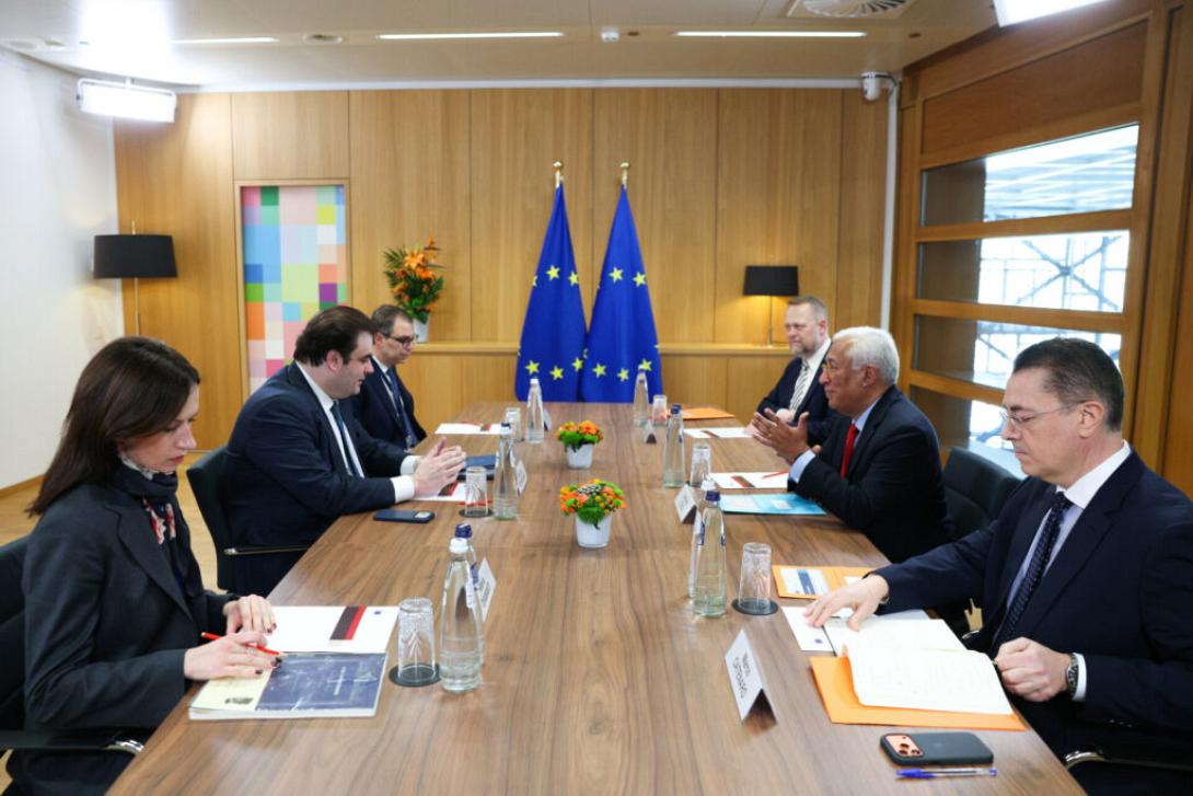 Συνάντηση του Προέδρου του Ευρωπαϊκού Συμβουλίου Αντόνιο Κόστα με τον Πρόεδρο του Eurogroup, Κυριάκο Πιερρακάκη