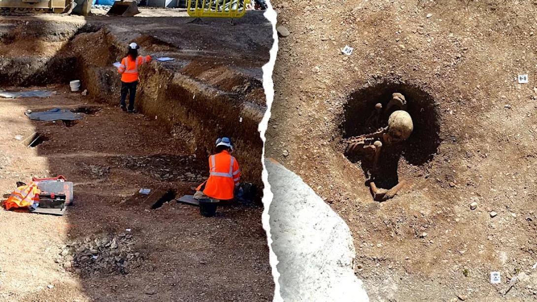 σκελετοι σε σχολικη αυλή