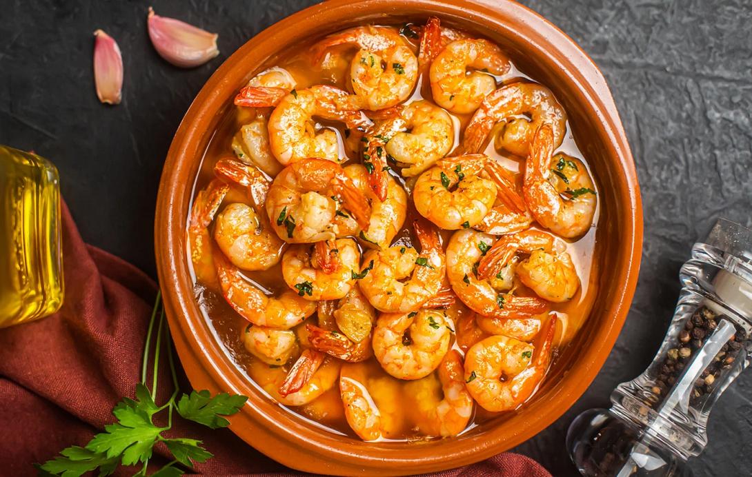 γαρίδες, λεμόνι