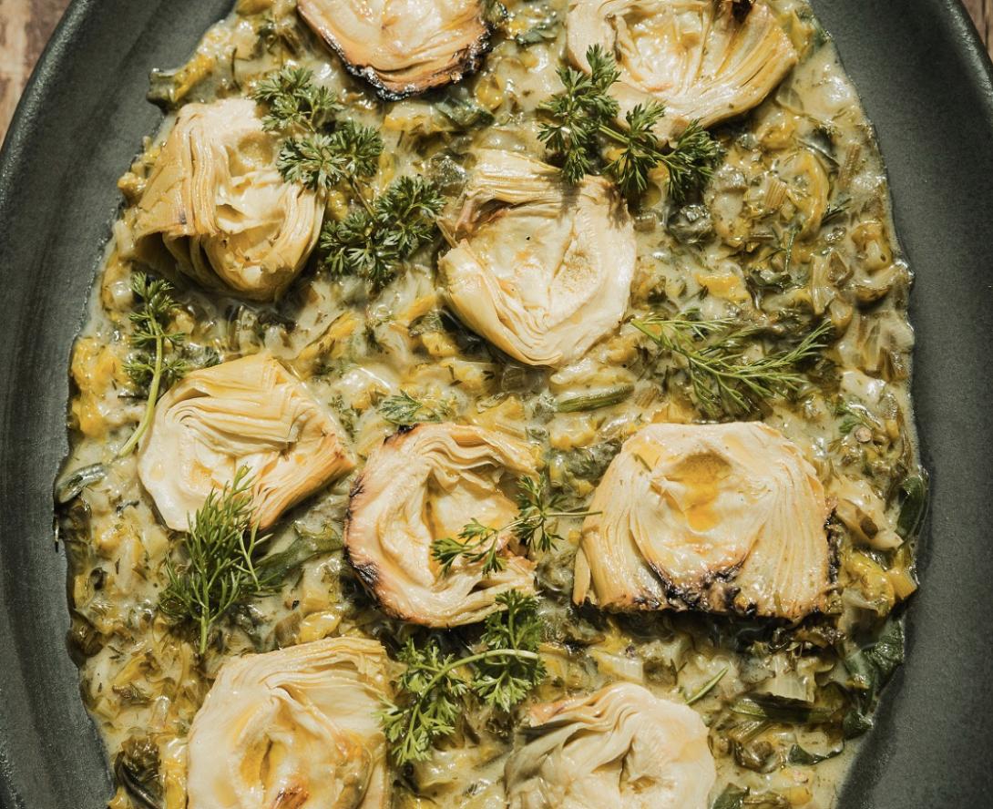 αγκινάρες, αρακάς