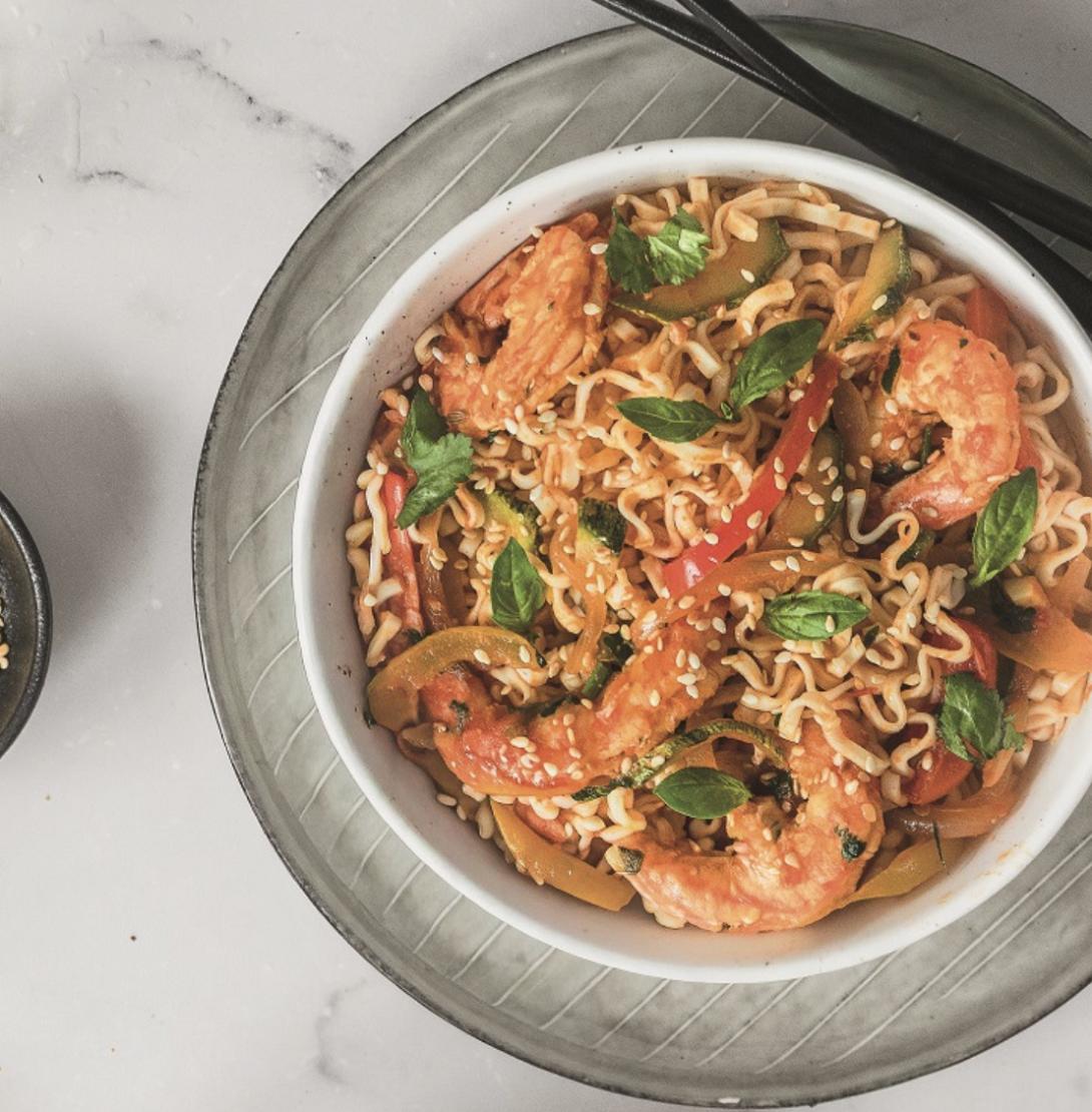 γαριδομακαρονάδα, noodles