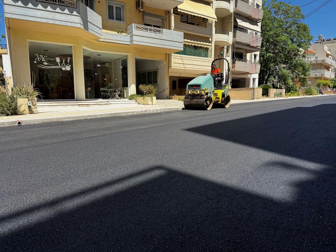  ασφαλτόστρωση στην οδό Πινδάρου