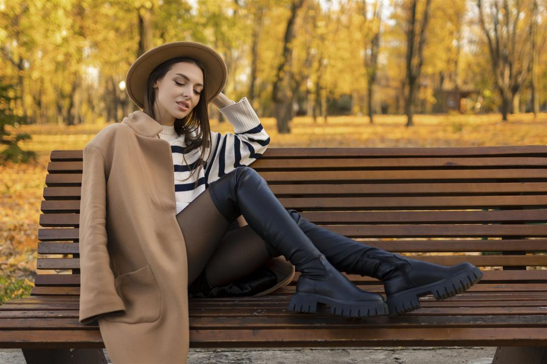 outfit, μπότες, γυναίκα, φθινόπωρο, χειμώνας