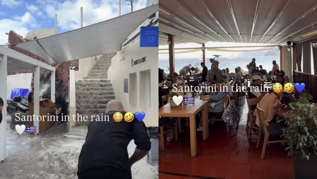 Εργαζόμενοι διώχνουν τα ορμητικά νερά 