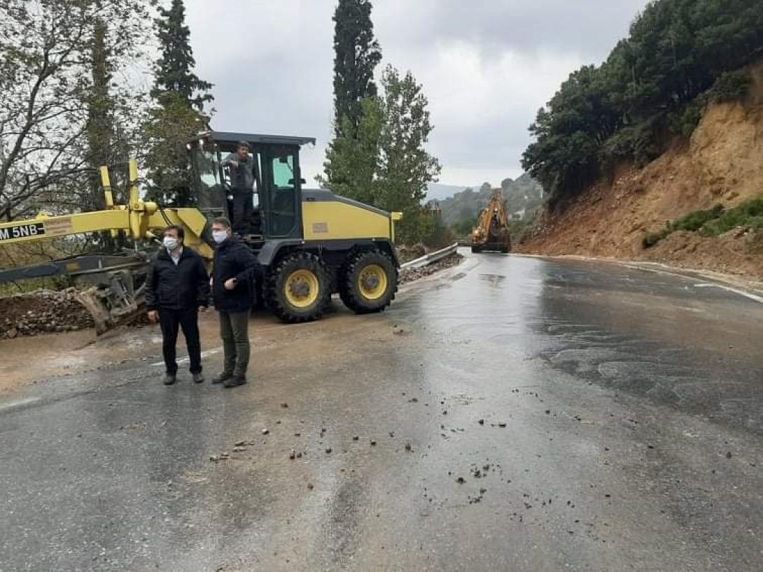 Παραμένει κλειστός λόγω κατολισθήσεων ο δρόμος Ποταμιών-Οροπεδίου  Λασιθίου στο ύψος της διασταύρωσης Κρασίου