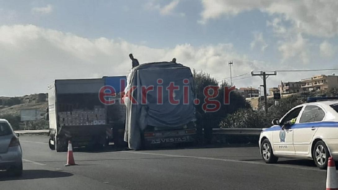 Το βαρύ όχημα ακινητοποιήθηκε