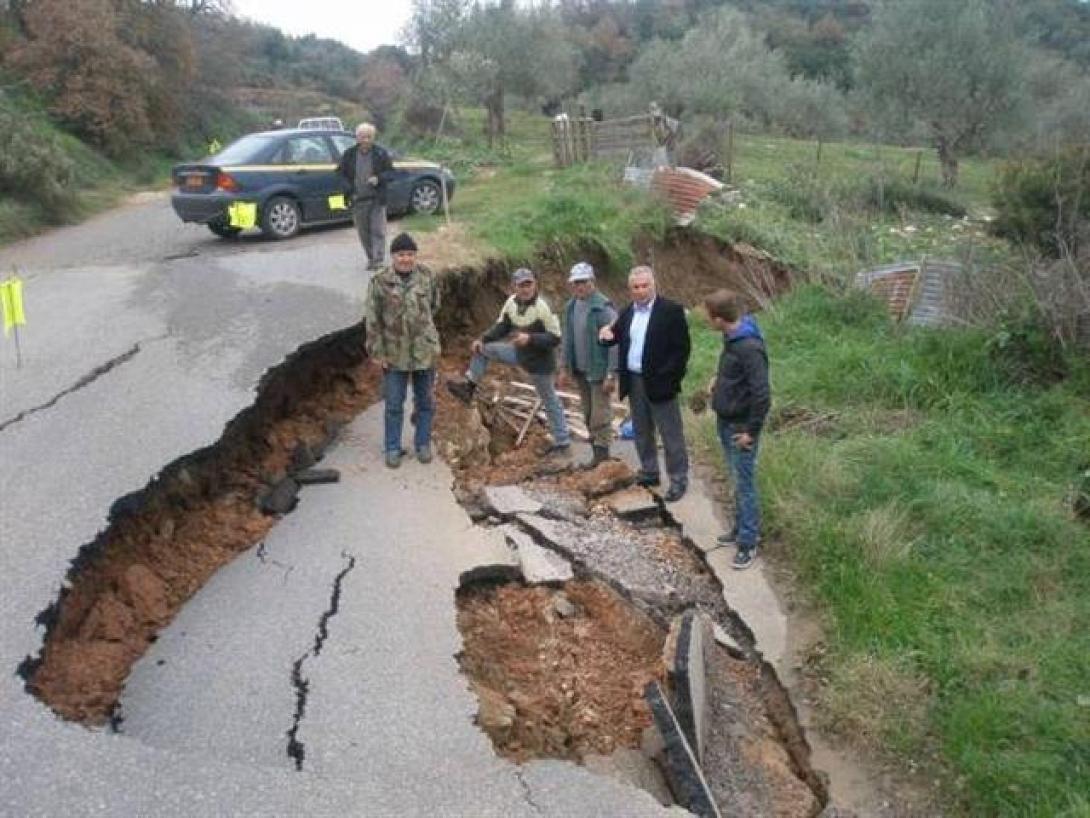 Ζημιές σε δρόμους της Μεσσηνίας από τις βροχοπτώσεις