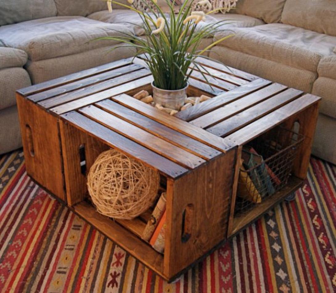 DIY: Κατασκευάστε ένα ξύλινο τραπεζάκι με καφάσια