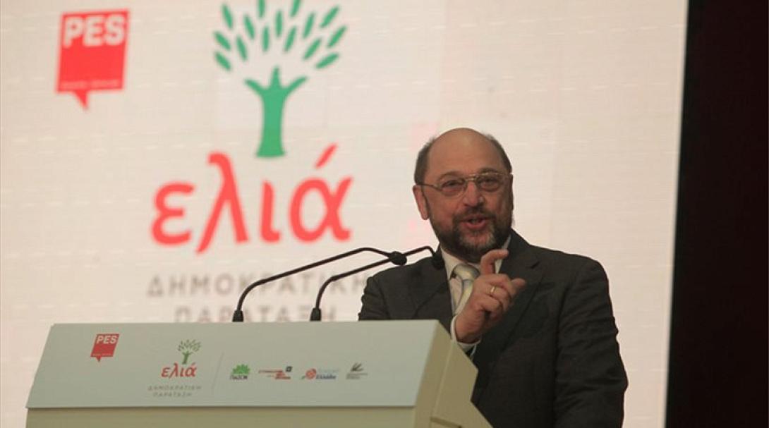 Πρόσκληση Μ.Σούλτς σε όλες της δυνάμεις της Κεντροαριστεράς να συμμετέχουν στην "Ελιά" 