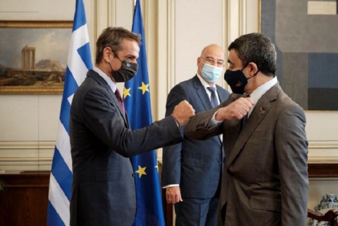 Συνάντηση Μητσοτάκη με τον Υπ.Εξωτερικών των Ηνωμένων Αραβικών Εμιράτων