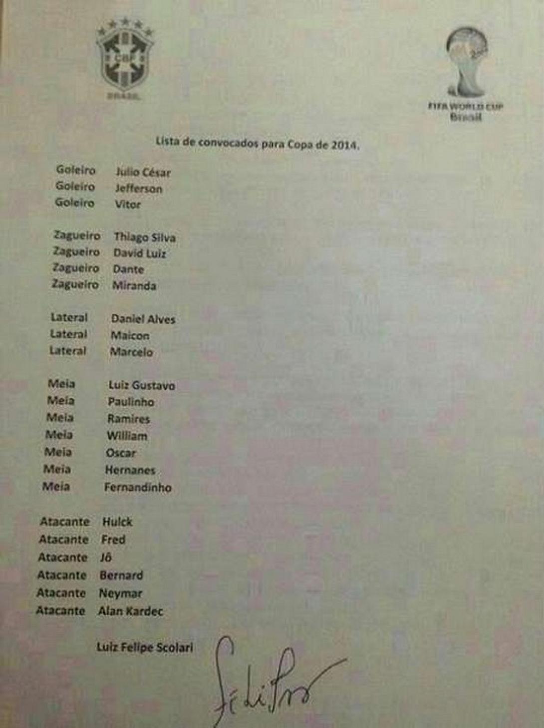 Η αποστολή της Εθνικής Βραζιλίας διέρρευσε στο διαδίκτυο