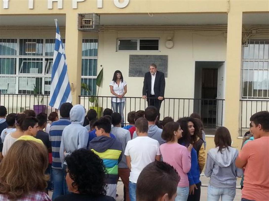 Επίσκεψη του Νότη Μαριά στο Γυμνάσιο Μελεσών 