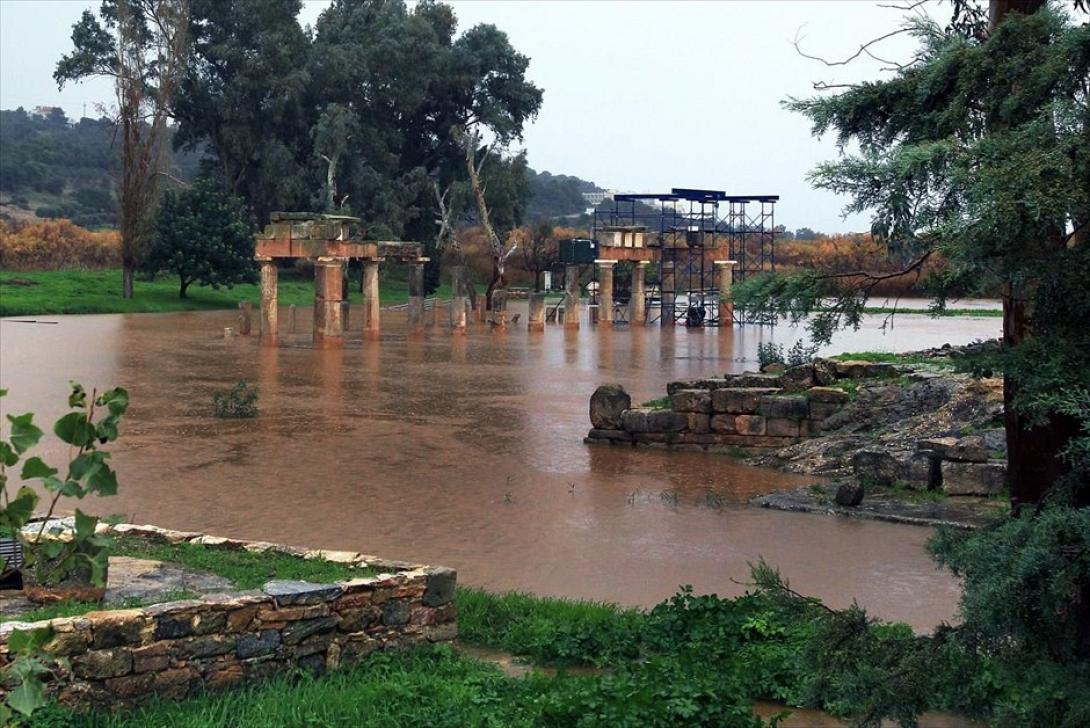 Πλημμύρισε ο ναός της Αρτέμιδας στη Βραυρώνα