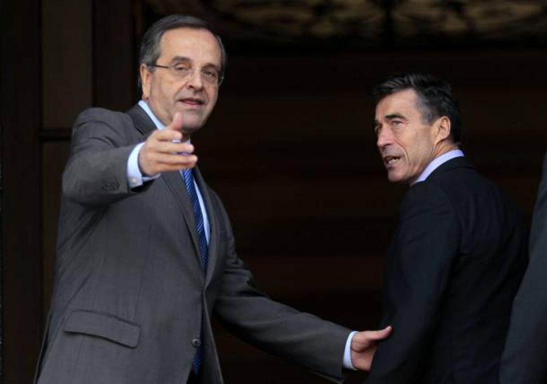 Σε εξέλιξη η συνάντηση Σαμαρά - Ράσμουσεν