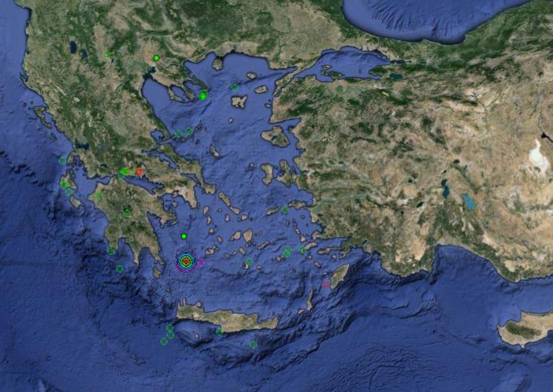 Σεισμική δόνηση 3,5 Ρίχτερ τη νύχτα στη Νότια Κρήτη