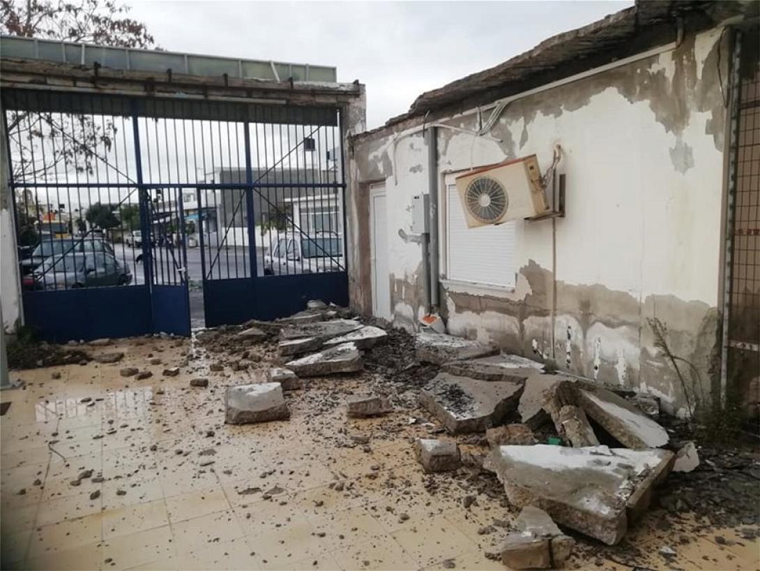 Το δημοτικό στάδιο της Νέας Αλικαρνασσού μετά το συμβάν.