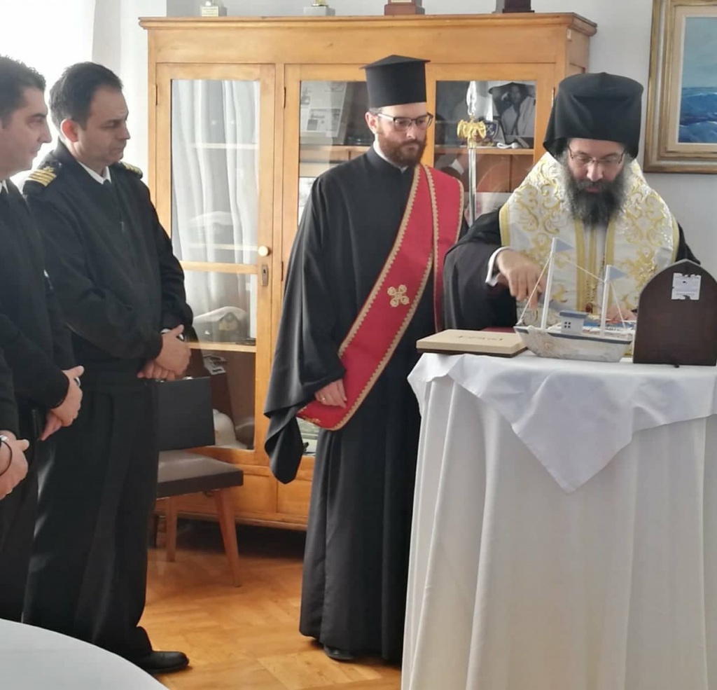 Ο Επίσκοπος Κνωσού Πρόδρομος, κατά την διάρκεια της τελετής.