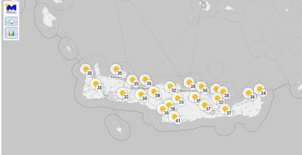 ο χάρτης του meteo.gr