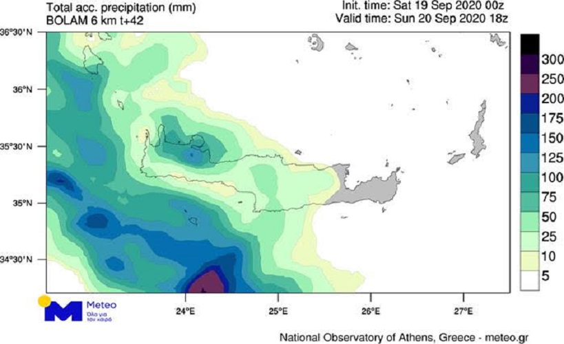 Ο χάρτης του meteo.gr δείχνει την πορεία του 